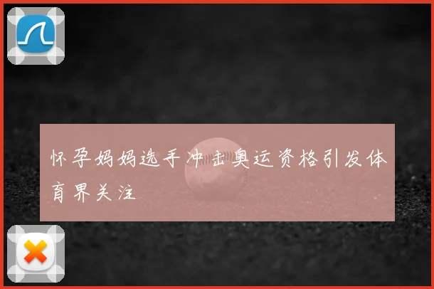 怀孕妈妈选手冲击奥运资格引发体育界关注